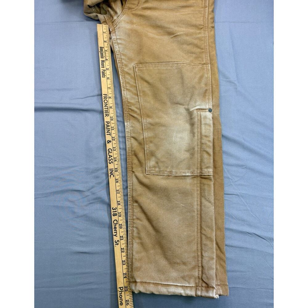 Vintage Carhartt Boys Overalls Large Quilted Lined Double Knee Brown - Picture 5 of 9
